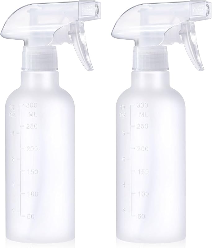 VEXPLO Sprühflasche Klein, Sprühflasche für Pflanzen Haare Reinigung Haustier, Einstellbarer Nebel/Strahl, 300 ml BPA-freies Kunststoff Spray Bottle 2er Pack