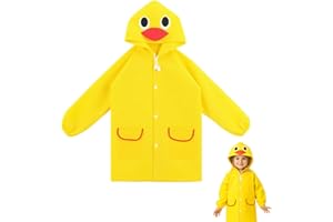 Horktrust Impermeable Enfant | Poncho Pluie Enfant | Combinaison Pluie Enfant 3-7 Ans | Imperméable à Capuche | Unisexe 80-130 cm | Pour École et Parc en Plein Air