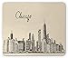 Produktbild WYICPLO Chicago Skyline Mouse Pad, Vintage Style Urban Silhouette Country Culture Architecture Capital, Standard Size Rectangle Non-Slip Rubber Mousepad, Beige Dark Brown