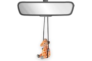 VIPbuy Adorno colgante de madera hecho a mano con jirafa oscilante para coche, bonita figura de jirafa de madera tallada a mano, accesorios para colgar en espejo de coche, accesorios de decoración,