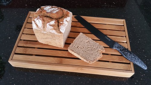 STONELINE 18124 Brotschneidebrett mit Krümelrost, Schneidebrett, Holz, nature, 39,8 x 23 x 4 cm - 4