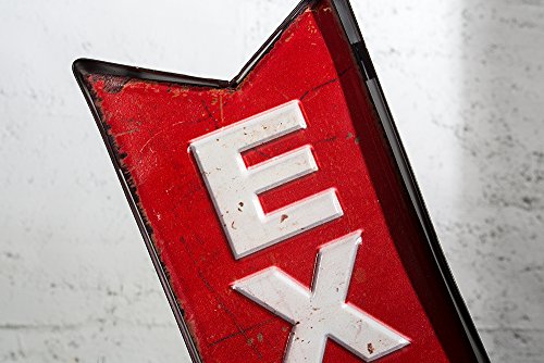 Stylisches Metall Schild EXIT WAY OUT 40 cm rot links Retro-Look Metallschild Dekoration Wanddekoration Retroschild Accessoire Wegweiser - 4