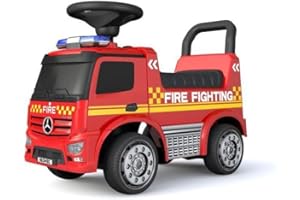 TURBO CHALLENGE - Mercedes Antos Pompier - Trotteur - 119204 - Roues Libres - Rouge - 25Kg Max - Plastique - Piles Non Incluses - À Partir de 12 Mois
