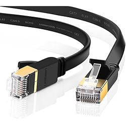 UGREEN 5m Cable de Red Cat 7, Cable Ethernet Network Lan 10000Mbit/s con conector RJ45 (10 Gigabit, 600MHz, cable STP), Compatible con CAT 6, CAT 5e, CAT 5, Cable Plano (5 METRO)