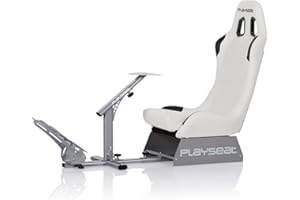 Playseat Evolution Sim Racing Cockpit | wygodne siedzenie wyścigowe do komputera i konsoli | obsługuje Direct Drive, kompatybilny ze wszystkimi popularnymi kierownicą i pedałami, edycja biała