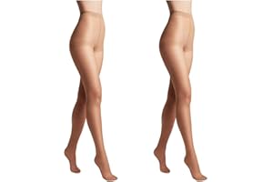 Conte elegant Lot de 2 collants femme durables semi-mats - Collants femme fins Collants avec culotte marquée - Teinte unie SOLO 40