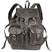 Produktbild Großer Lederrucksack Größe L/Laptop Rucksack bis 15,6 Zoll, für Damen und Herren, aus Leder, Anthrazit-Grau, Hamosons 560