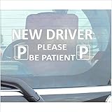 New Driver Please Be Patient-Just Passed-Car Window Sticker-Fun,Self Adhesive Vinyl Sign for Truck,Van,Vehicle