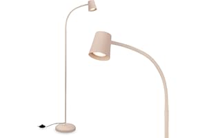 BRILONER - Lampadaire avec interrupteur à pied, orientable, GU10, max. 9W, lampadaire sur pied salon, lampadaire salon 21 x 127,5 cm, beige