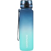 Uzspace FiftyFifty 1000ml LARGE SIZE Dual Color Softtouch FF Collection Tritan Water Mat Blue-Turquoise