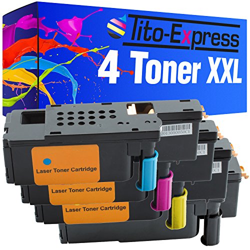PlatinumSerie® 4x Toner-Patrone XXL kompatibel für Dell 1250 1250C 1350 CNW 1355 C1760 NW C1765