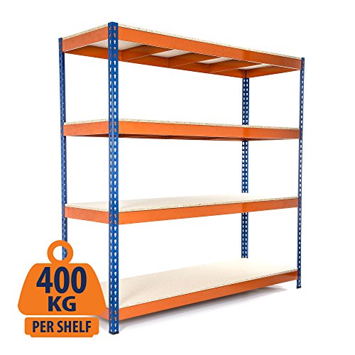 4 BAY Garage Racking 400 kg gleichmäßig verteilte Last Regal 1800 mm H x 1800 mm W x 600 mm D + kostenlose Lieferung am nächsten Tag) - 2
