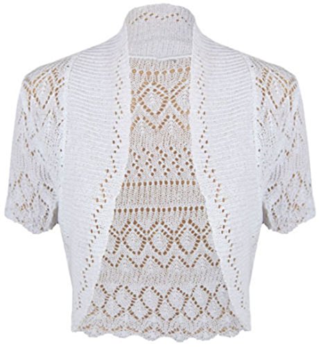 CROCHET LACE SHRUG, White, UK 10-14