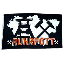 Flagge Ruhrpott 150x250 Cm | Polyester, Siebdruck, Wasser- & Sonnenbeständig Mit Metallösen