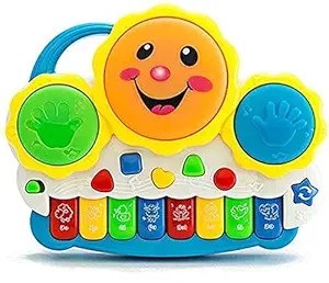 Rangwell Drum Keyboard Musical Toys with Flashing Lights - Animal Sounds and Songs