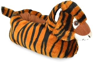 A2Z 4 Kids Boys Girls Cute Animal Novelty Slippers Winter Plush Warm Baby Cartoon Slipper Fuzzy Winter Walking Anti Slip Lounge Shoes with Soft Soles Children Toddler Cozy Cartoon House Shoes