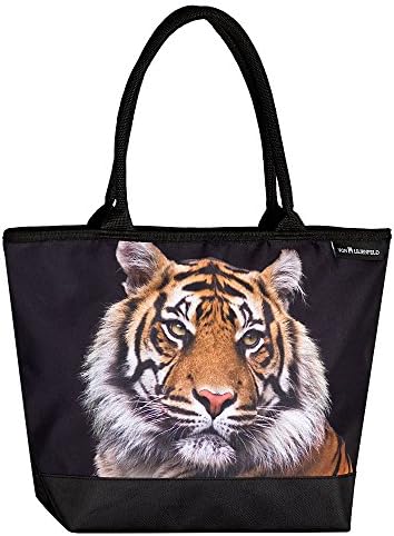 VON LILIENFELD® Tote Bag Shopping Women Men Children Spacious Shopper Motif Tiger