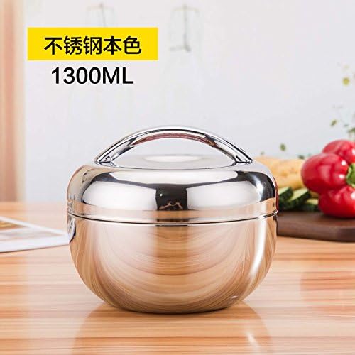 Yxhflo Apple-Insulated Stainless Steel Bento Boxes Stylish Children Students Lunch Boxes Adult Disposable Food Container , Double Stainless Steel Color 1300Ml Applicable Men + Addition Tableware