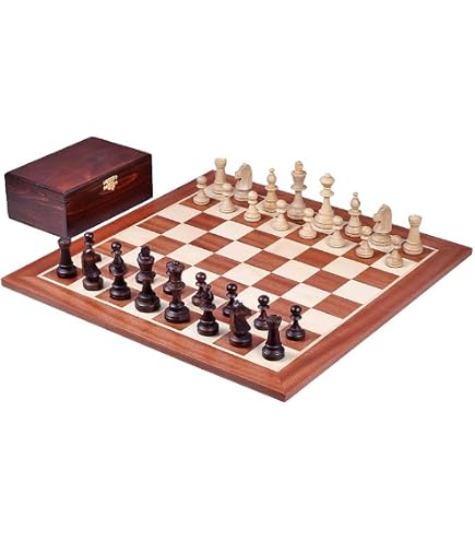 Sunrise Chess & Games Set Di Pezzi Degli Scacchi Staunton N.4 – Eleganza Classica, Plastica Di Qualità, Re 78 Mm, Bianco/Nero, Prodotto Nell'UE