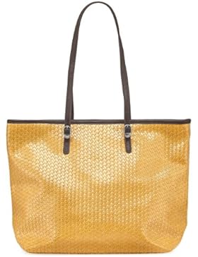 TAMARIS IVY Damen Handtasche, Shopper, Flecht-Optik, sun gelb
