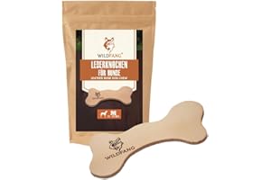 Wildfang® Leder Kauknochen Hund, Größe M – zahnpflege Hund, Hundespielzeug, kauspielzeug & kauknochen Welpen – für mittlere Hunde (10–15 kg), 1 Stück