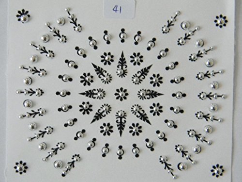 100+ Approx (1 Pack) Colourful Crystal Diamanté Bindi Multi Pack - Stick On Temporary Body Art Tattoo Jewel for Bollywood Party Prom Wedding Style 41