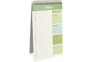 OFFCUP Bloc de Planification Hebdomadaire, 1pc A5 To-Do List de Taches 52 Feuilles (104 Pages), Blocs Note Agenda Quotidien Non Daté Détachable pour Scolaire, Bureau & Personnel, Vert