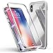 Price comparison product image Upxiang Magnetic Adsorption Metal Bumper Glass Case Cover For iPhone XS Max 6.5 inch (XS MAX Silver, For iPhone XS Max)