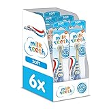 Aquafresh Baby Toothbrush, Milk Teeth 0-2 Years, Soft Bristles, Pack of 6