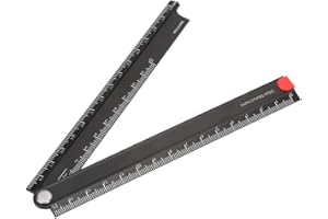 OREILET Metal Folding Ruler, Folding Ruler, easy to carry Portable to carry 0-300mm Clear and Precise for Car Home Work Travel