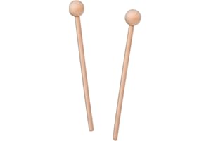 KALIONE 2 Stück Holzschlägel 20.5cm Xylophon Schlägel Holz Percussion Sticks, Glockenspielschlägel mit Holzgriff Rhythmus Sticks Trommelstöcke für Xylophon Glockenspiel Holzblock Glockenspiel