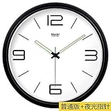 WIHY Stille Seiko Wanduhr Quarz Batterie Mode Präzision modernes Geschenk Uhr Digital Art Zeichnung Quarzuhr Home Wanduhr, 13 Zoll, Basic Black - Pin-541,