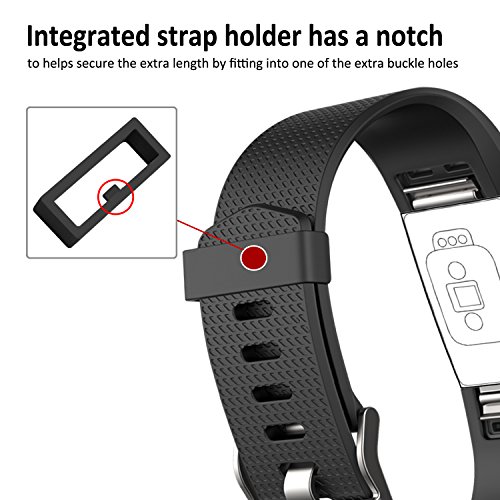 DigiHero Fitbit Charge 2 Ersatz-Armbänder, Metall-Schließe, ohne Tracker - 5