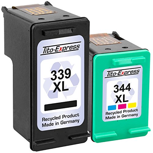 Set 2x Druckerpatrone für HP 339 XL & HP 344 XL PhotoSmart 2500 2700 2710 325 335 375 385 422 425 428 475 PlatinumSerie - 2