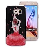 Ecoway IMD Funda para Samsung Galaxy S6, scintillement case Antideslizante Suave Parachoques Resistente a los arañazos Contraportada Funda de silicona Parachoques Carcasa Funda Bumper - Chica de espalda