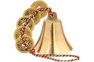 VILIA Chinese Feng Shui Bell for Wealth and Safe, Feng Shui Element,Pendant Coins for Peace and Success Good Luck Car Door Hanging Pendant Chime