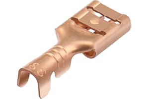 Heschen Terminales de crimpado rápido de pala hembra de 4,8 mm, conector de crimpado no aislado, 100 unidades