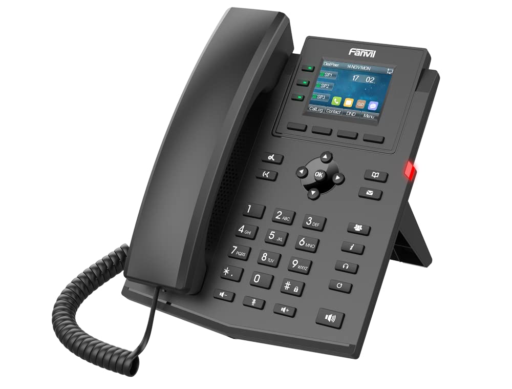 Fanvil X303P Ip Phone | HD VoIP Phone Featuring Cost effective color screen for home and office with PoE and 2 years of warranty ( Similar to fanvil X3sPV2 VoIP Phone)