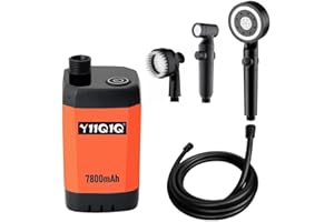 YIIQIQ 7800mAh portable shower,camping shower,portable shower camping,electric portable shower,with 2.5m hose,shower pump,shower head,dog shower portable,outdoor shower,camper van camping accessories