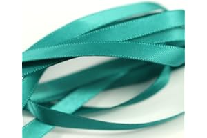 ASHPRINT (LONDON) LIMITED Double Sided Satin Ribbon, 27 Solid Colours, 10 Metre Reel, Fabric Ribbon for Gift Wrapping, Cake, Wedding Party Decoration, Hair Bow, Trimming, Sewing & DIY Craft Projects (6mm Width, Jade)