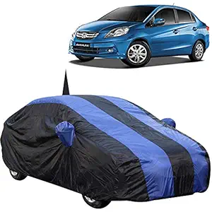 The Autostory 190 Taffeta Water Resistant Car Body Cover Compatible with Honda Amaze (2011 to 2017) with Mirror & Antenna Pockets (Royal/Navy Blue)