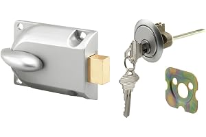 PRIME-LINE Produkter GD 52119 Deadbolt lås, mittmontering med nyckelcylinder, aluminiummålad, 1-pack