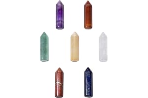 Morella Set de 7 Piedras Chakra, Gemas Curativas, Amatista, Cristal de Cuarzo, Lapislázuli, Jaspe Rojo, Aventurina, Jade Amarillo, Ágata Roja