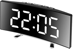 Kexpery Kreatywny cyfrowy budzik, 15 cm, duży wyświetlacz, inteligentny budzik, drzemka, tryb nocny, wyciszony, do domowego biura, akademika (biały)