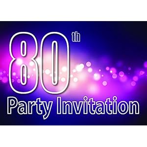 80th Theme Birthday Party Einladungen Einladungen Kinder Erwachsene Männer / Frauen