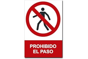 Normaluz RD40002 - Señal de Prohibido el Paso en PVC, placa en medida 21x30cm Cartel para uso interior y exterior NMZ - IberNorma, Rojo