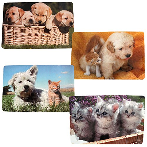 COM-FOUR® 4x Vinyl Platzsets mit verschiedenen Motiven 43,5x28,3cm (Tiere)