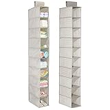 mDesign estanteria colgante gris oscuro/natural para organizar la ropa de...