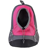 Backpack Pet mit Einstellbar Straps Hunde Rucksack Atmungsaktive Fronttasche für Hunde & Katzen Rose L