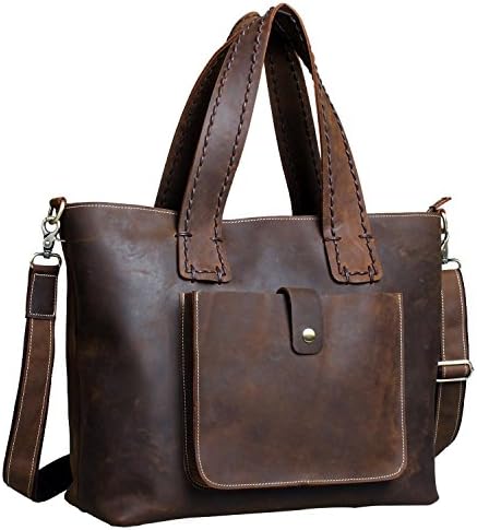 Fairkraft 16" Genuine Leather Crossbody &amp; Shoulder bag, Women Purse Tote Handbag Diaper Bag Evening Travel Bag